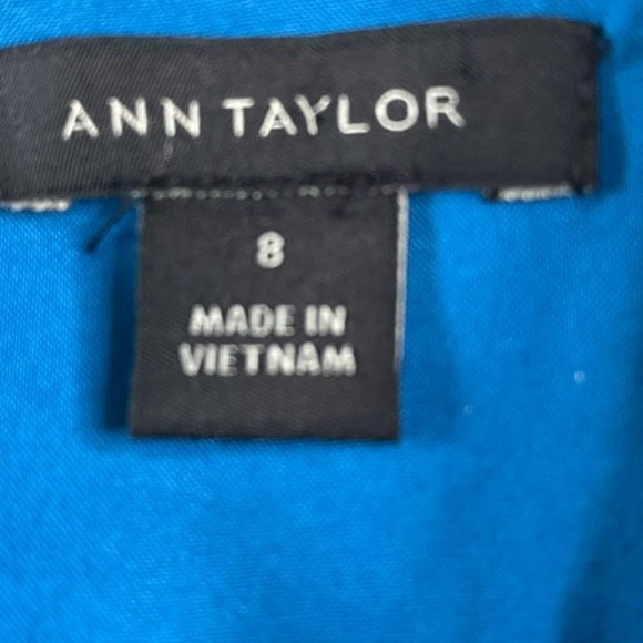 Ann Taylor Womens Sheath Dress with Crossover Skirt Blue Size 8 Office Career - Picture 3 of 8